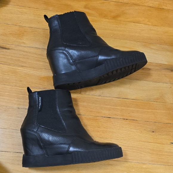 Black Leather G-Star RAW wedge Shoes - Picture 1 of 4